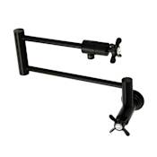 Kingston Brass Essex 3.8 GPM Single Hole Wall Mounted Pot Filler Matte Black