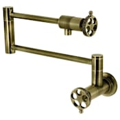 Kingston Brass Webb 4 GPM Wall Mounted Single Hole Pot Filler Antique Brass