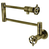Kingston Brass Wendell 4 GPM Wall Mounted Single Hole Pot Filler Antique Brass