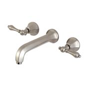 Kingston Brass Metropolitan 1.2 GPM Wall Mounted Widespread Bathroom Faucet Brushed Nickel