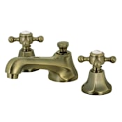 Kingston Brass Metropolitan 1.2 GPM Widespread Bathroom Faucet with Pop-Up Drain Assembly Antique Brass