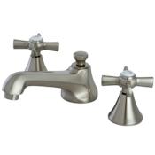 Kingston Brass Millennium 1.2 GPM Widespread Bathroom Faucet with Pop-Up Drain Assembly Brushed Nickel