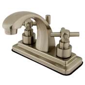 Kingston Brass Elinvar 1.2 GPM Centerset Bathroom Faucet with Pop-Up Drain Assembly Brushed Nickel
