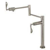 Kingston Brass Century 3 GPM Single Hole Pot Filler with Lever Handles Brushed Nickel