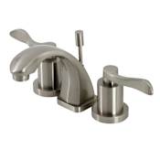 Kingston Brass NuWave 1.2 GPM Widespread Bathroom Faucet with Pop-Up Drain Assembly Brushed Nickel