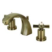 Kingston Brass Millennium 1.2 GPM Widespread Bathroom Faucet with Pop-Up Drain Assembly Antique Brass