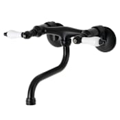 Kingston Brass Kingston 1.2 GPM Wall Mounted Widespread Bathroom Faucet Matte Black