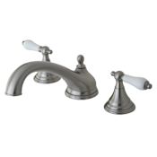 Kingston Brass Vintage Deck Mounted Roman Tub Filler Brushed Nickel