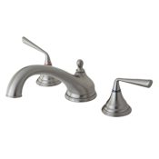 Kingston Brass Silver Sage Deck Mounted Roman Tub Filler Brushed Nickel