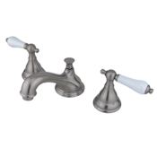 Kingston Brass Royale 1.2 GPM Widespread Bathroom Faucet with Pop-Up Drain Assembly Brushed Nickel