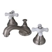 Kingston Brass Royale 1.2 GPM Widespread Bathroom Faucet with Pop-Up Drain Assembly Brushed Nickel