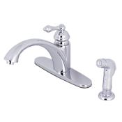 Kingston Brass Vintage 1.8 GPM Standard Kitchen Faucet - Includes Side Spray Polished Chrome