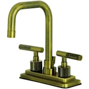 Kingston Brass Convergent 1.2 GPM Centerset Bathroom Faucet with Pop-Up Drain Assembly Antique Brass