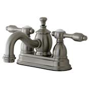 Kingston Brass Tudor 1.2 GPM Centerset Bathroom Faucet with Pop-Up Drain Assembly Brushed Nickel