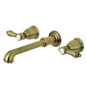 Kingston Brass Heirloom 1.2 GPM Wall Mounted Widespread Bathroom Faucet Antique Brass