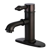 Kingston Brass Paris 1.2 GPM Single Hole Bathroom Faucet with Pop-Up Drain Assembly Oil Rubbed Bronze