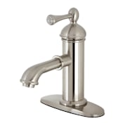 Kingston Brass Paris 1.2 GPM Single Hole Bathroom Faucet with Pop-Up Drain Assembly Brushed Nickel