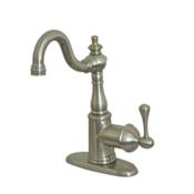 Kingston Brass English Vintage 1.8 GPM Single Hole Bar Faucet Brushed Nickel