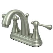 Kingston Brass English Vintage 1.2 GPM Centerset Bathroom Faucet with Pop-Up Drain Assembly Brushed Nickel