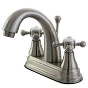 Kingston Brass English Vintage 1.2 GPM Centerset Bathroom Faucet with Pop-Up Drain Assembly Brushed Nickel