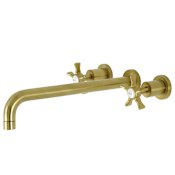 Kingston Brass Hamilton Wall Mounted Roman Tub Filler with 13-3/16" Spout Reach Brushed Brass