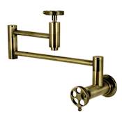 Kingston Brass Wendell 3.8 GPM Wall Mounted Single Hole Pot Filler Antique Brass