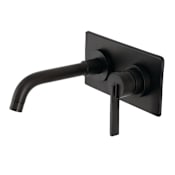 Kingston Brass Continental 1.2 GPM Wall Mounted Mini-Widespread Bathroom Faucet Matte Black