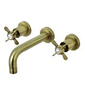 Kingston Brass Essex 1.2 GPM Wall Mounted Widespread Bathroom Faucet Antique Brass