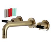Kingston Brass Kaiser 1.2 GPM Wall Mounted Widespread Bathroom Faucet Antique Brass