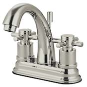 Kingston Brass Concord 1.2 GPM Centerset Bathroom Faucet with Pop-Up Drain Assembly Brushed Nickel