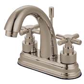 Kingston Brass Elinvar 1.2 GPM Centerset Bathroom Faucet with Pop-Up Drain Assembly Brushed Nickel