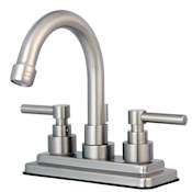 Kingston Brass Elinvar 1.2 GPM Centerset Bathroom Faucet with Pop-Up Drain Assembly Brushed Nickel