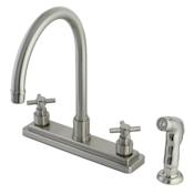 Kingston Brass Elinvar 1.8 GPM Standard Kitchen Faucet - Includes Side Spray Brushed Nickel