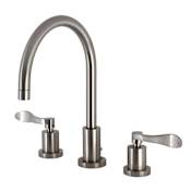 Kingston Brass NuWave 1.2 GPM Widespread Bathroom Faucet with Pop-Up Drain Assembly Brushed Nickel