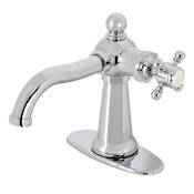 Kingston Brass Nautical 1.2 GPM Deck Mounted Single Hole Bathroom Faucet with Pop-Up Drain Assembly - Includes Escutcheon Polished Chrome