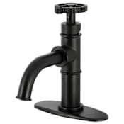 Kingston Brass Fuller 1.2 GPM Single Hole Bathroom Faucet with Pop-Up Drain Assembly Matte Black