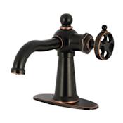 Kingston Brass Wendell 1.2 GPM Single Hole Bathroom Faucet with Pop-Up Drain Assembly Naples Bronze