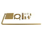 Kingston Brass Claremont Ceramic Disc Retrofit Shower System with Shower Head, Hand Shower, Slide Bar, and Hose Brushed Brass