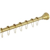 Kingston Brass Edenscape Straight Shower Curtain Rod with Shower Curtain Rings Brushed Brass