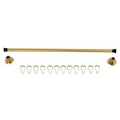 Kingston Brass Edenscape 60" Stainless Steel Adjustable Shower Curtain Rod with Rings Brushed Brass