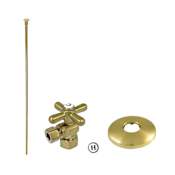 Kingston Brass Toilet Supply Kit, 1/2" IPS (Iron Pipe Size) Inlet - 3/8" Outlet Brushed Brass