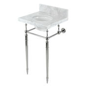 Kingston Brass Edwardian 19" Rectangular Brass Console Bathroom Sink - Includes Backsplash Marble White/Polished Nickel