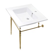 Kingston Brass Edwardian 25" Wide Console Sink Set White / Brushed Brass