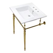 Kingston Brass Edwardian 25" Wide Console Sink Set White / Brushed Brass