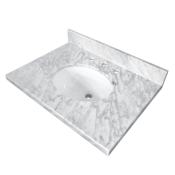 Kingston Brass Templeton 30" Marble Vanity Top with Backsplash Carrara Marble