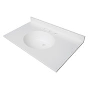 Kingston Brass Wimbeldon 37" Solid Surface Vanity Top with Backsplash Glossy White