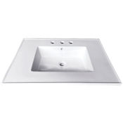 Kingston Brass Continental 25" X 22" Ceramic Vanity Top with Integrated Basin and 3 Faucet Holes White
