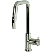 Kingston Brass Fuller 1.8 GPM Single Hole Pull Down Kitchen Faucet Brushed Nickel