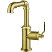 Kingston Brass Whitaker 1.2 GPM Single Hole Bathroom Faucet with Pop-Up Drain Assembly Brushed Brass