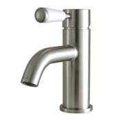 Kingston Brass Paris 1.2 GPM Single Hole Bathroom Faucet with Pop-Up Drain Assembly Brushed Nickel